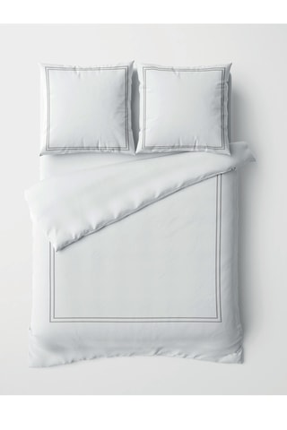 Parure de couette en satin de coton Cannes - Blanc