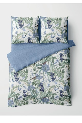 Dubbelzijdige Katoensatijnen Overtrekset Jardin du paradis - Wit