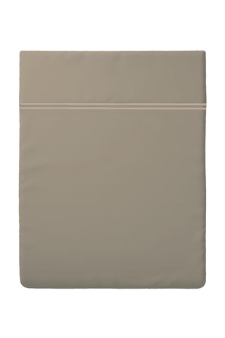 Drap plat en satin de coton Cannes - Taupe