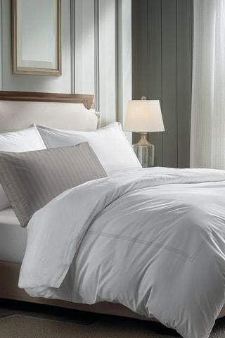 Drap plat en satin de coton Cannes - Blanc