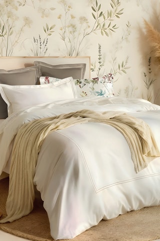 Drap plat en satin de coton Cannes - Blanc