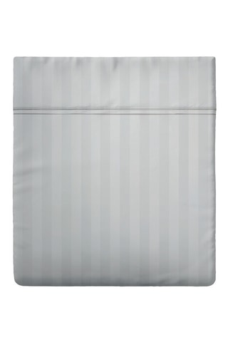Drap plat en satin de coton  Dobby - Blanc