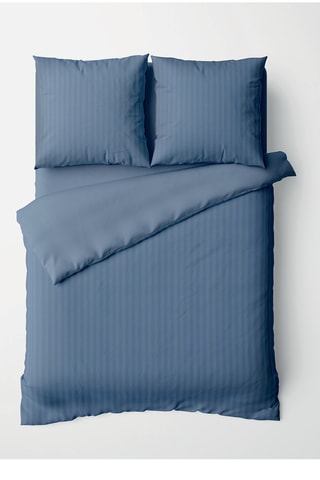 Parure de couette en satin de coton Dobby - Bleu