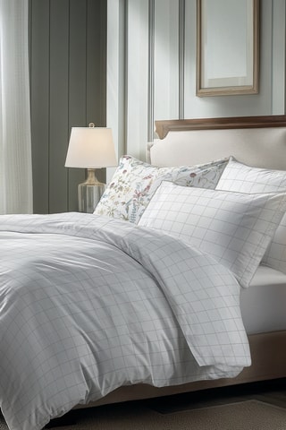 Katoensatijnen Overtrekset Caroline - Wit