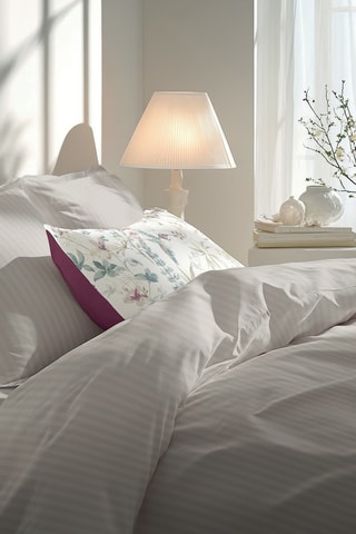 Katoensatijnen Overtrekset Dobby - Taupe