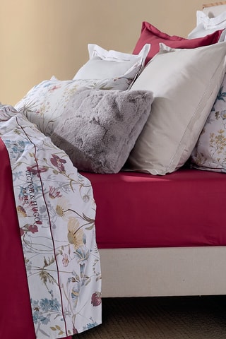 Katoensatijnen Lakenset Aile mélodique - Wit