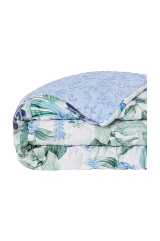 Katoensatijnen Bedsprei Jardin du paradis - Wit