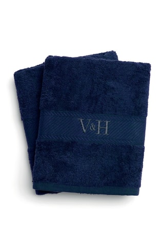 2 Gastendoekjes Nuage - Blauw - 50 x 100 cm