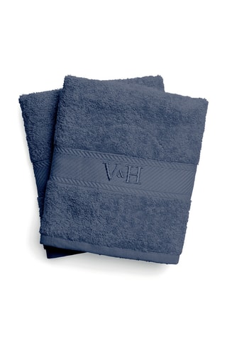 2 Gastendoekjes Nuage - Blauwgrijs - 50 x 100 cm