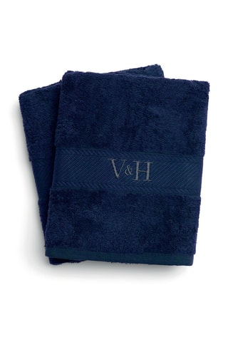 Badlaken Nuage - Donkerblauw -  70 x 140 cm