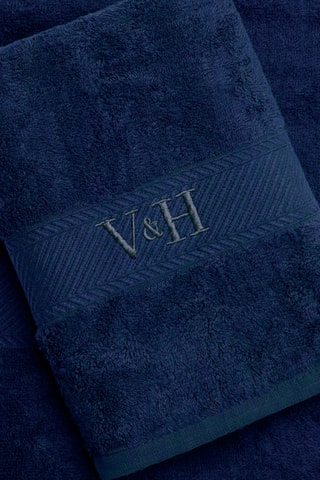 Handdoek en Badlaken Nuage - Donkerblauw - 50 x 100 cm en 70 x 140 cm
