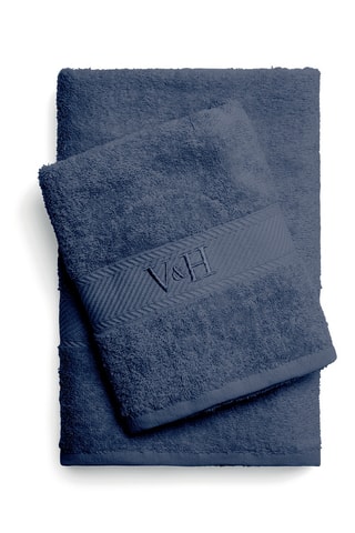 Handdoek en Badlaken Nuage - Blauwgrijs - 50 x 100 cm en 70 x 140 cm