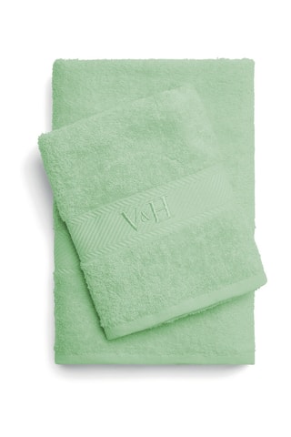 Handdoek en Badlaken Nuage - Groen - 50 x 100 cm en 70 x 140 cm