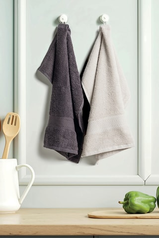 2 essuies-mains Nuage - Taupe