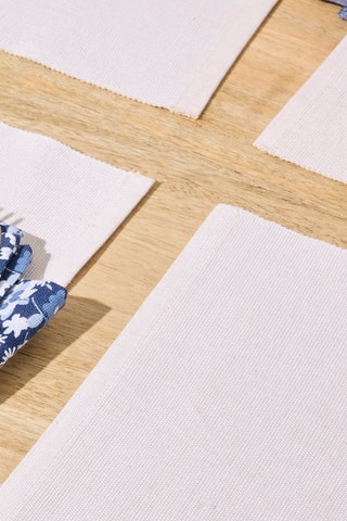 4 sets de table Chambray - Blanc cassé - 40 x 35 cm