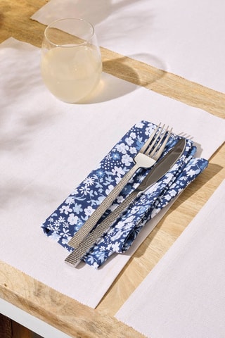 4 sets de table Chambray - Blanc cassé - 40 x 35 cm