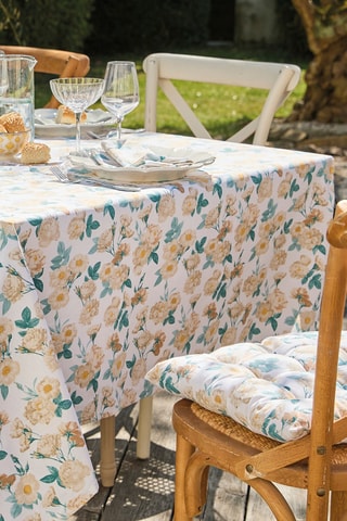 Nappe rectangulaire Calme floral - Blanc