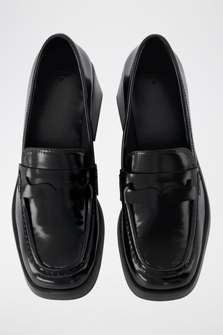 Mocassins à talons vernis - Noir