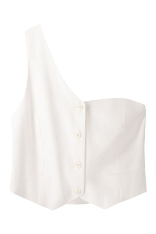 Gilet sans manches en lin - Blanc