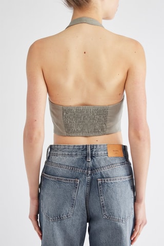 Gilet en lin sans manches - Kaki clair