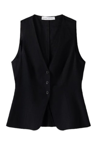 Gilet sans manches en lin - Noir