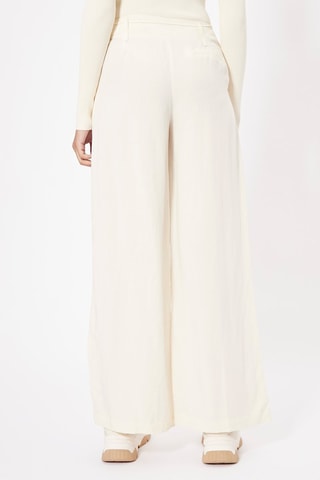 Pantalon wide legs en lin - Blanc