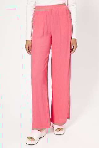 Pantalon wide legs taille haute - Rose