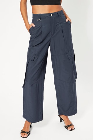 Pantalon ballon 7/8 taille haute - Bleu foncé
