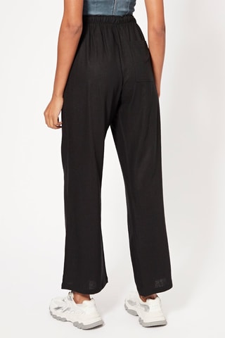 Pantalon wide legs en lin - Noir