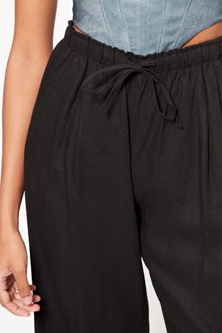 Pantalon wide legs en lin - Noir