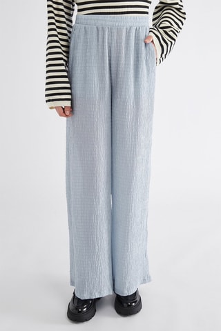 Pantalon wide legs taille haute - Bleu