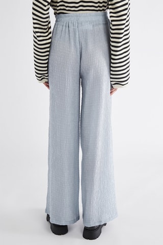 Pantalon wide legs taille haute - Bleu