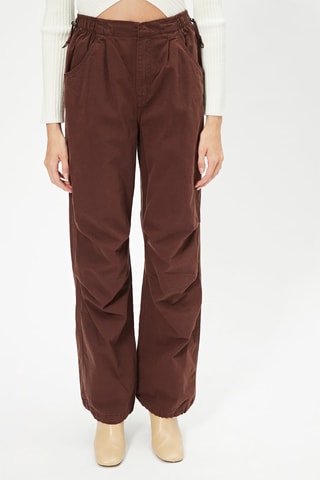 Parachute Broek Hoge Taille Bruin