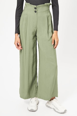 Pantalon wide legs - Vert