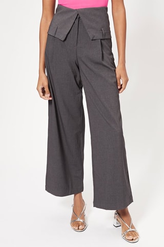 Pantalon 7/8 taille haute - Gris foncé chiné