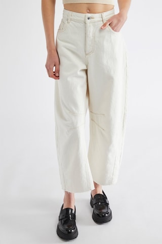 Pantalon barrel 7/8 - Blanc