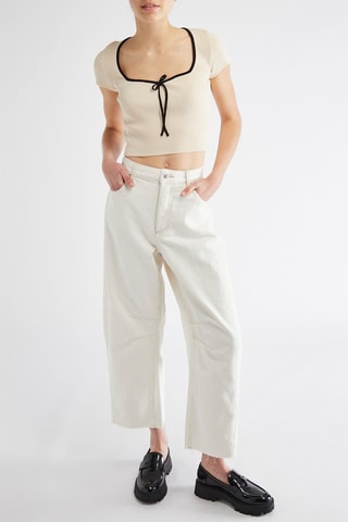 Pantalon barrel 7/8 - Blanc