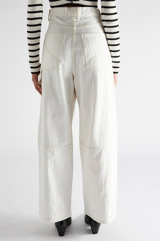 Pantalon wide legs taille haute - Blanc