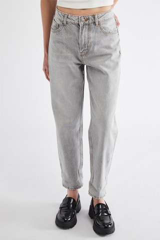 Jean mom taille haute - Gris