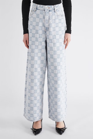 Jean wide legs taille haute - Bleu