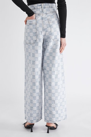 Jean wide legs taille haute - Bleu