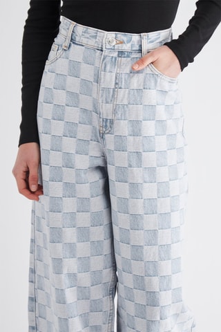 Jean wide legs taille haute - Bleu