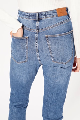Jean skinny taille haute - Bleu