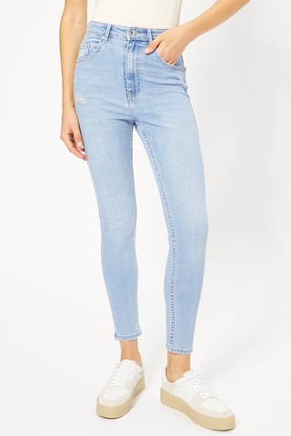 Jean skinny taille haute - Bleu