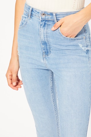 Jean skinny taille haute - Bleu