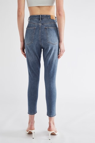 Jean skinny taille haute - Bleu