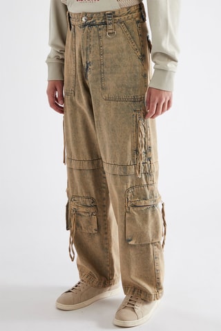 Cargobroek Hoge Taille - Beige