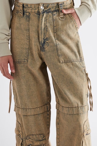 Cargobroek Hoge Taille - Beige