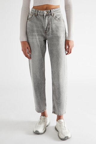 Jean mom taille haute - Gris