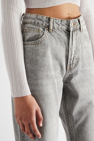 Jean mom taille haute - Gris